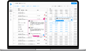 「DIGGLE予実管理」モック 「DIGGLE予実管理」モック